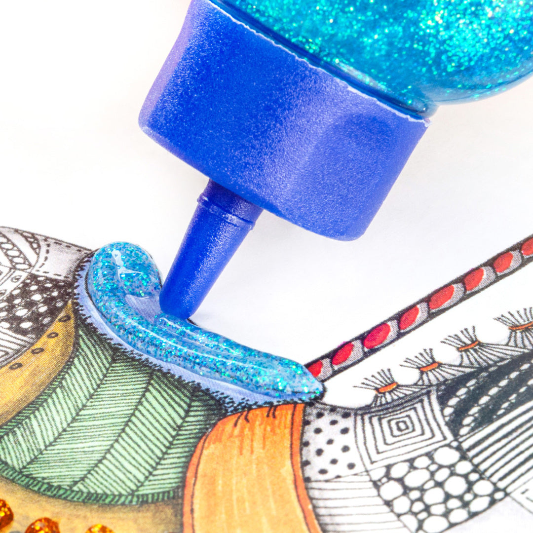 EGA C/ESCARCHA DIAMANTINA 60ML AZUL TURQUEZA PAQ. 6