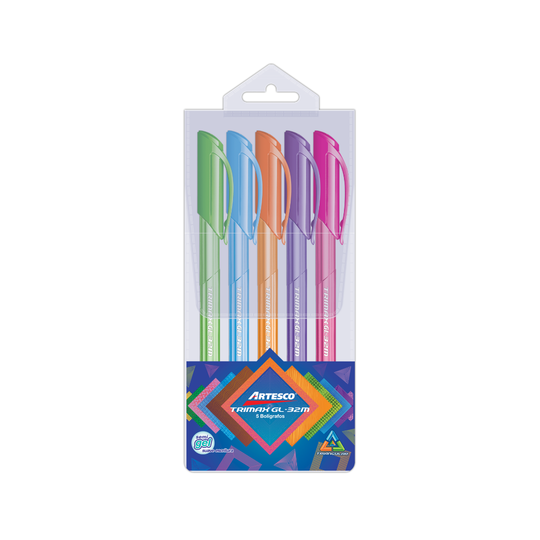 BOLIGRAFOS TRIMAX GL-32 Surtidos 5/1 BL PAQ. 24
