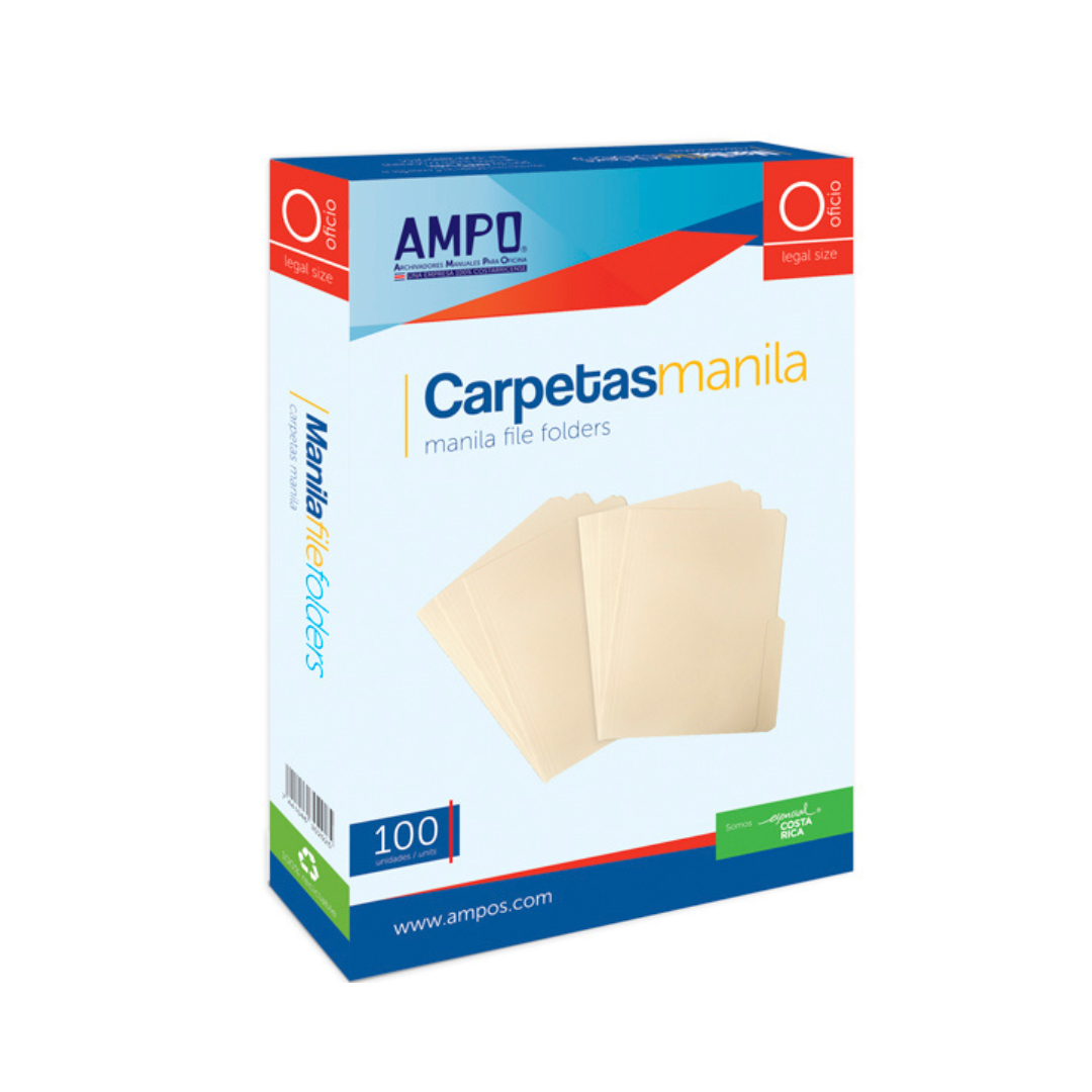 FOLDERS MANILA (8.5 X 13) 100/1 AMPO (Oficio)