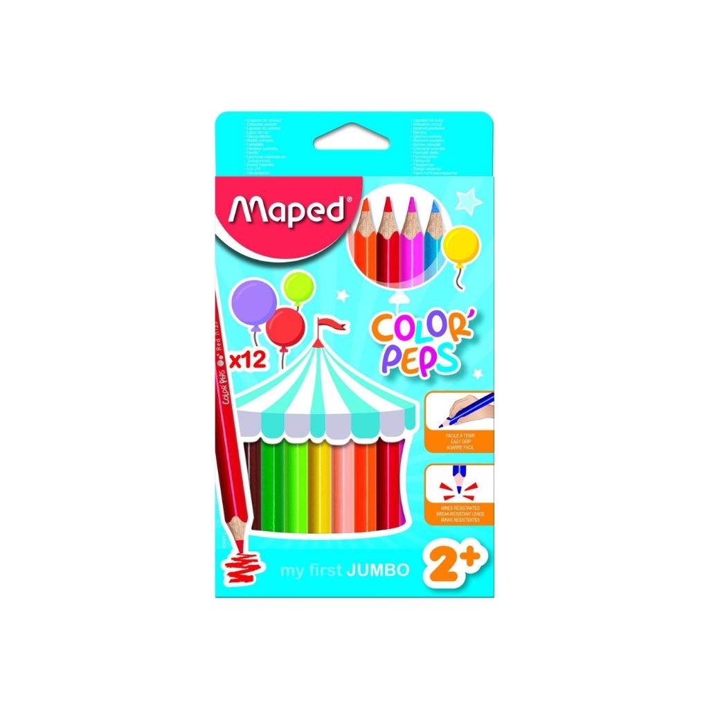 JUEGO LAPICES COLORES COLOR PEPS 12/1 MAXI PAQ. 12