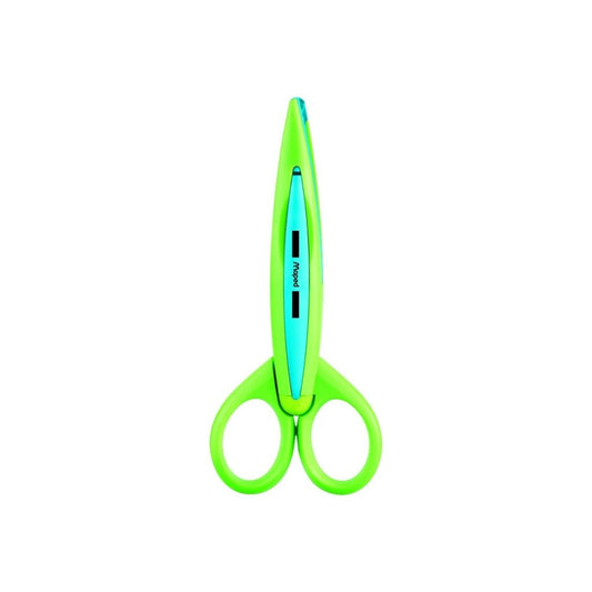 TIJERAS C/FESTONES 5" CREA BLISTER