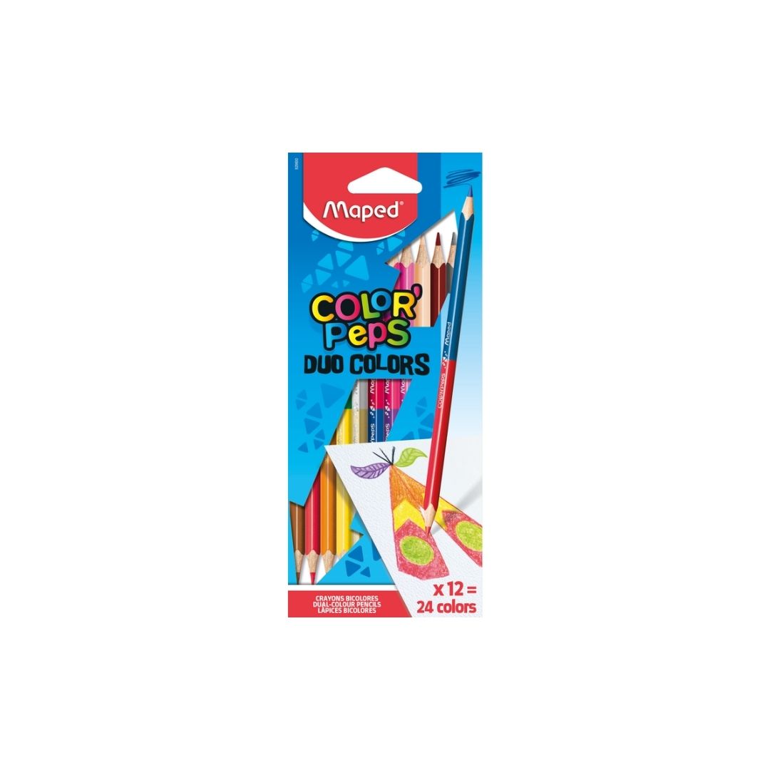 JUEGO LAPICES COLORES 12/1 DUO PAQ. 12