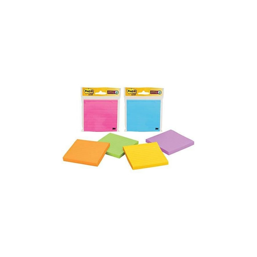 POSTIT (4 X 4) C/LINEAS SUPER STICKY PAQ. 6 Comercial Caribe