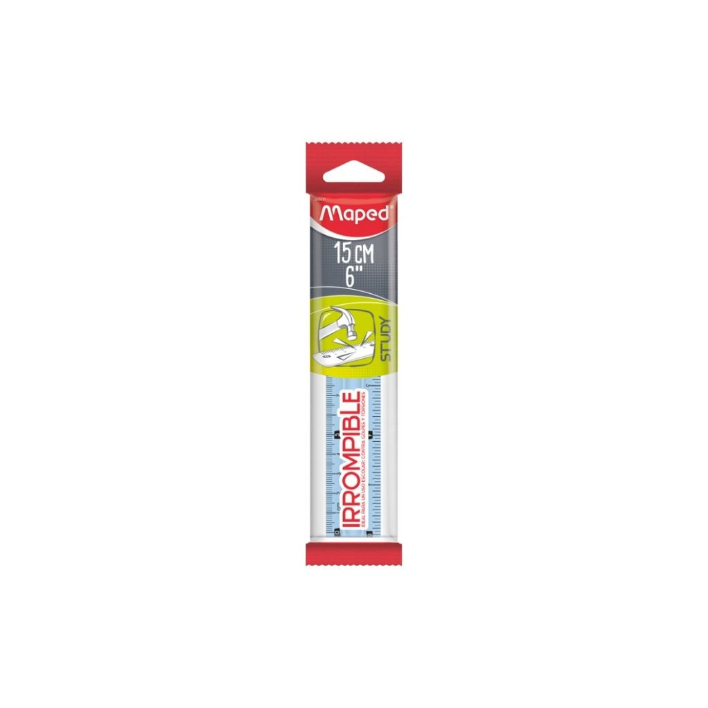 REGLAS PLASTICAS 6"/15CM IRROMPIBLE STUDY PAQ. 25