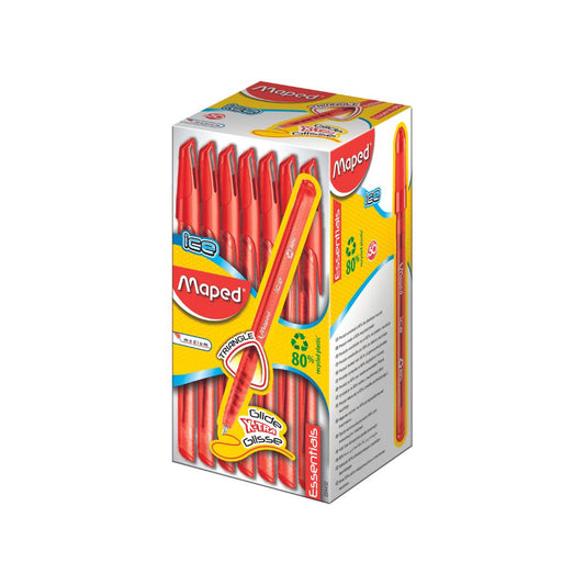 BOLIGRAFOS ESSENTIALS ICE TRIANGULAR ROJO 50/1