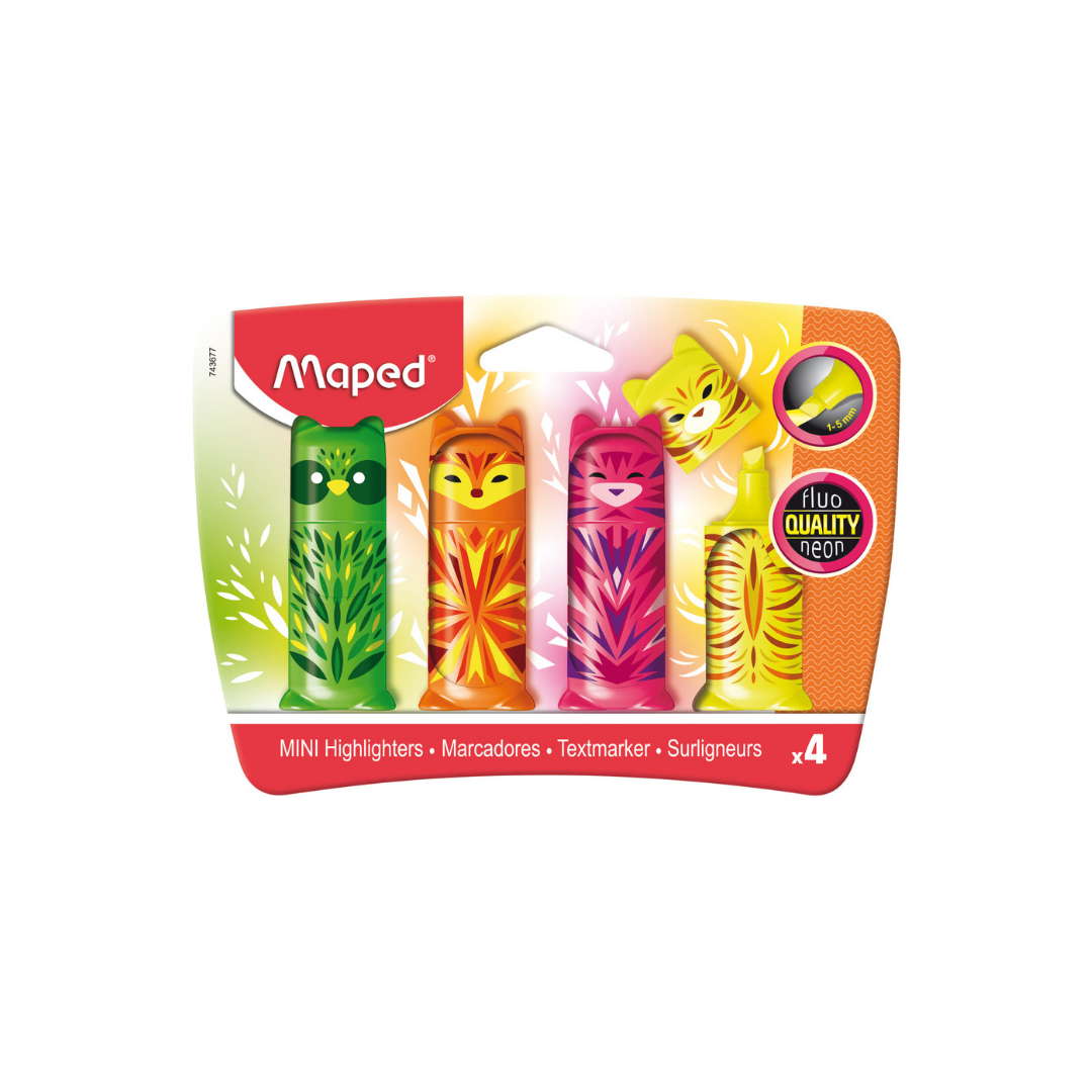 RESALTADORES FLUO MINI CUTE 4/1 BLISTER