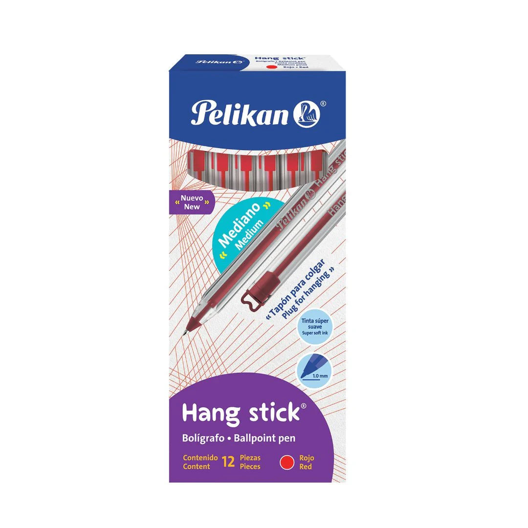 BOLIGRAFO HANG STICK 12/1 ROJO 1.0MM