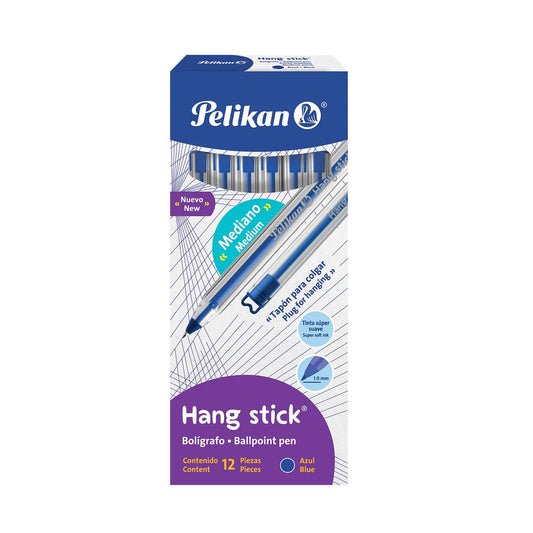 BOLIGRAFO HANG STICK 12/1 AZUL 1.0MM