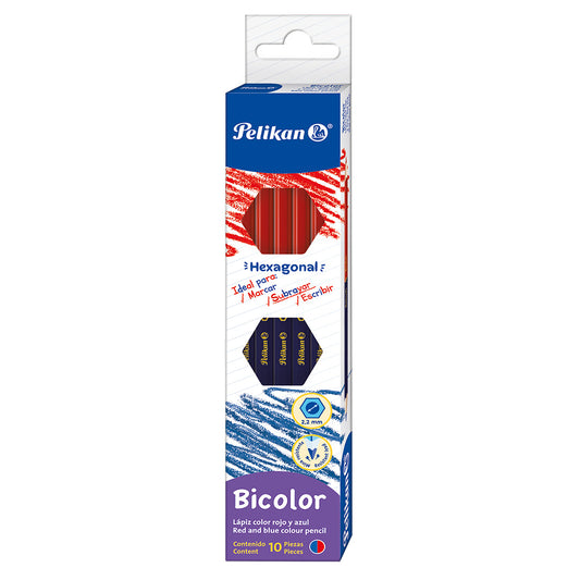 LAPICES BICOLOR 4/1 BLISTER (AZ/ROJO) PAQ. 10