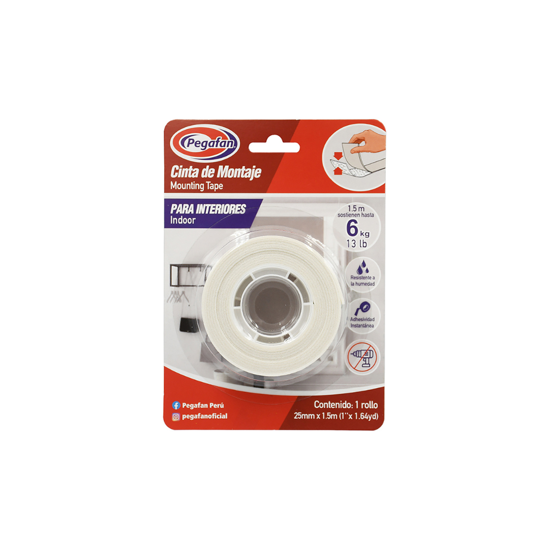 CINTA DOLE CARA MONTAJE INTERIOR 25mmx1.5m (6KG/13LB) BL