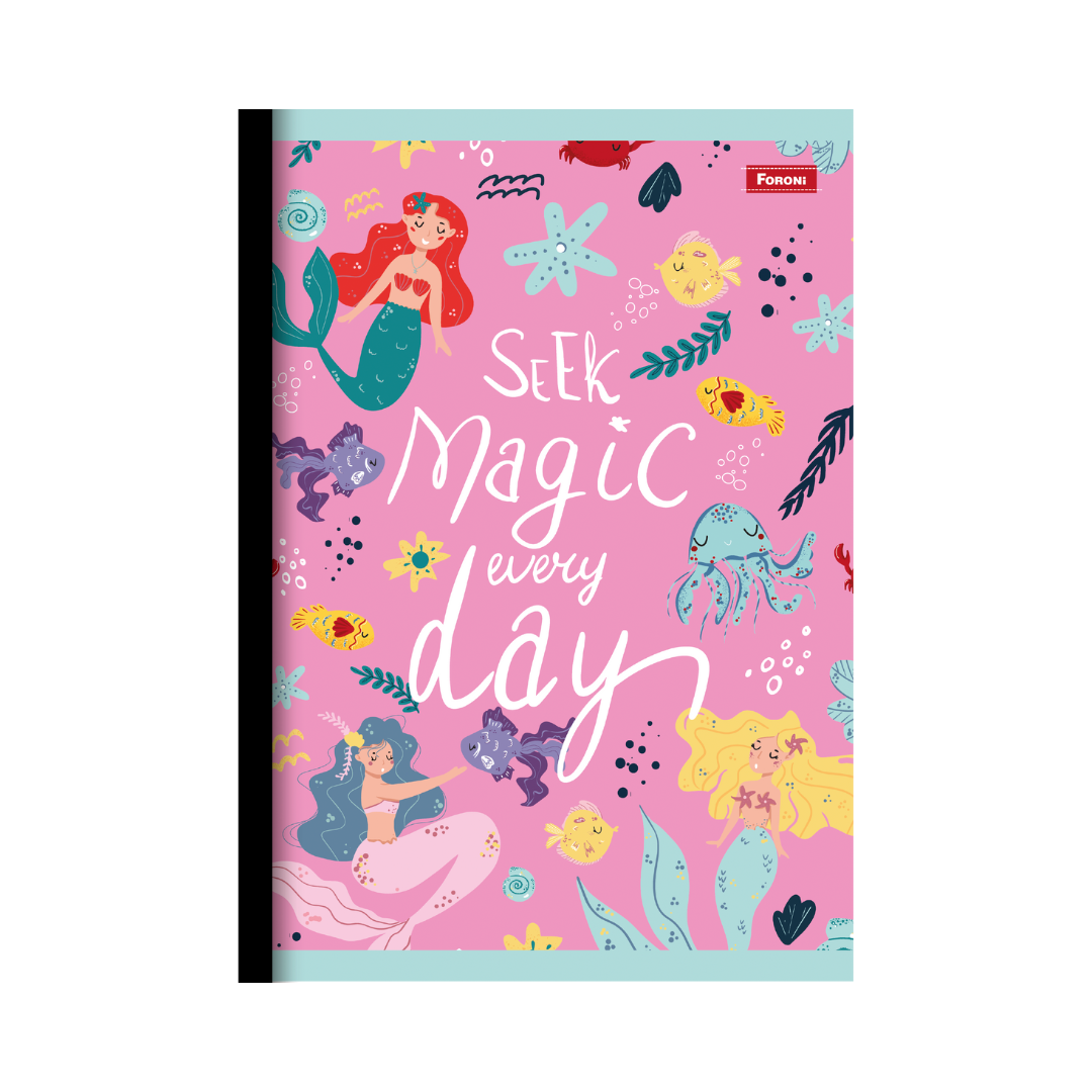 CUADERNO COSIDO 200 PAG. MERMAIDS SEREIA