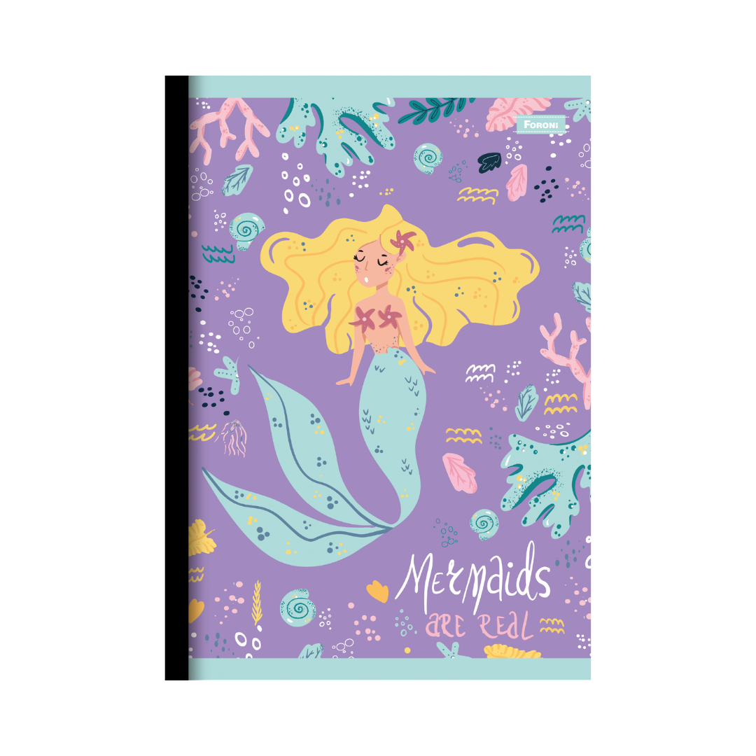 CUADERNO COSIDO 200 PAG. MERMAIDS SEREIA