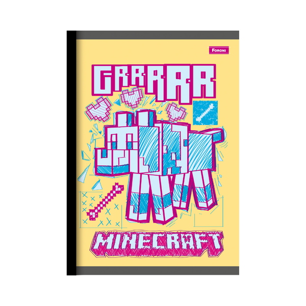 CUADERNO COSIDO 200 PAG. MINECRAFT