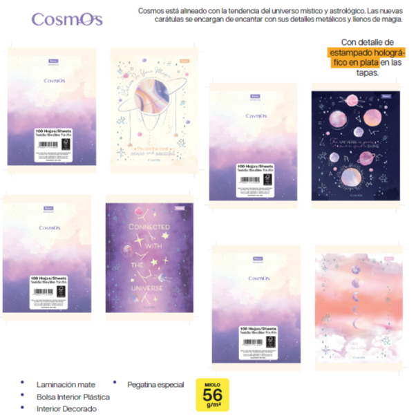 CUADERNO COSIDO COMPOSITION 100H COSMOS