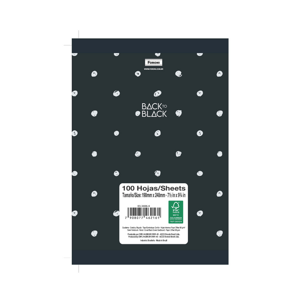 CUADERNO COSIDO 200H APS BACK TO BLACK