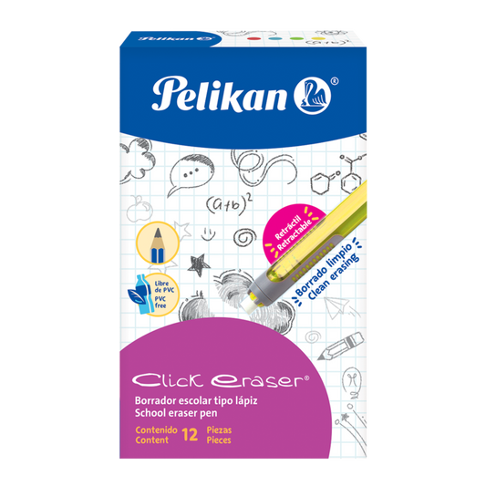 PORTAGOMAS CLICK ERASER ESCOLAR PAQ. 12