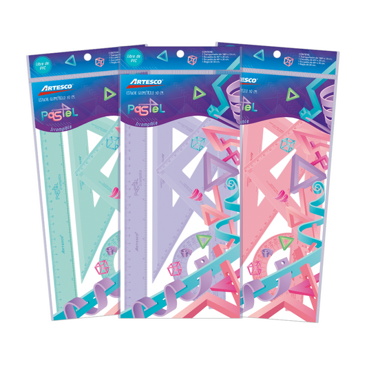 JUEGO GEOMETRICO 30CM IRROMPIBLE PASTEL BL