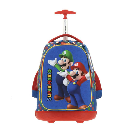 MOCHILA CON RUEDAS GRANDE AZUL MARIO BROS ARMIN XXIV
