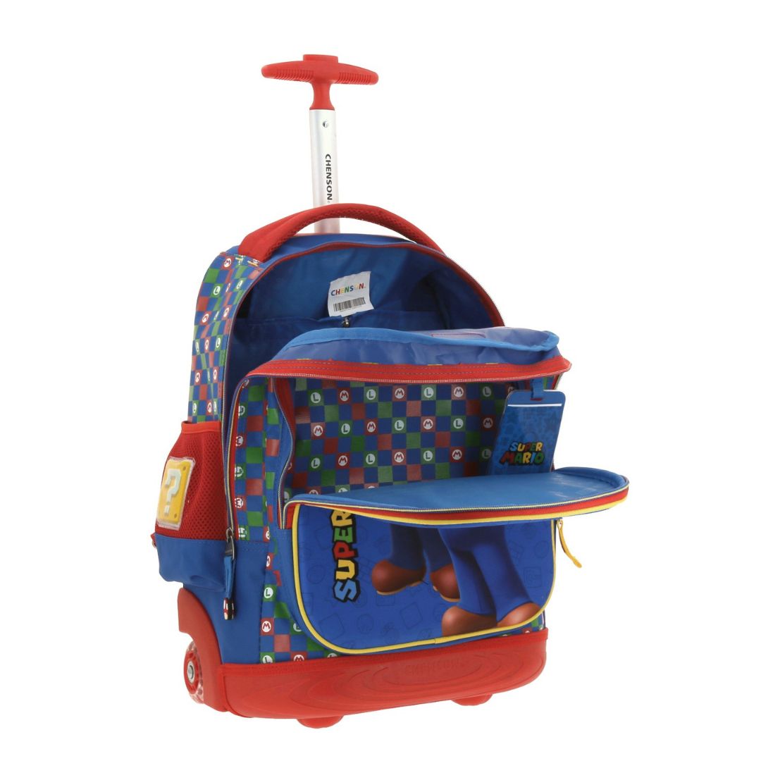 MOCHILA CON RUEDAS GRANDE AZUL MARIO BROS ARMIN XXIV