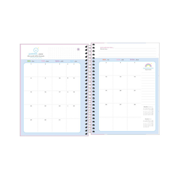 AGENDA DIARIA EN ESPIRAL 2024 PLANNER HAPPY M7