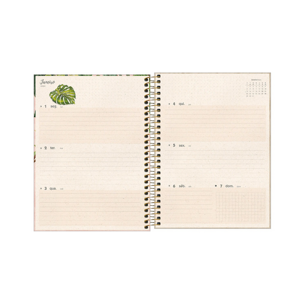 AGENDA DIARIA EN ESPIRAL 2024 PLANNER NATURALI M7