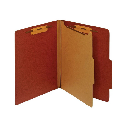 FOLDERS PARTITION (8.5 X 11) 4 DIV. MARRON PAQ. 20