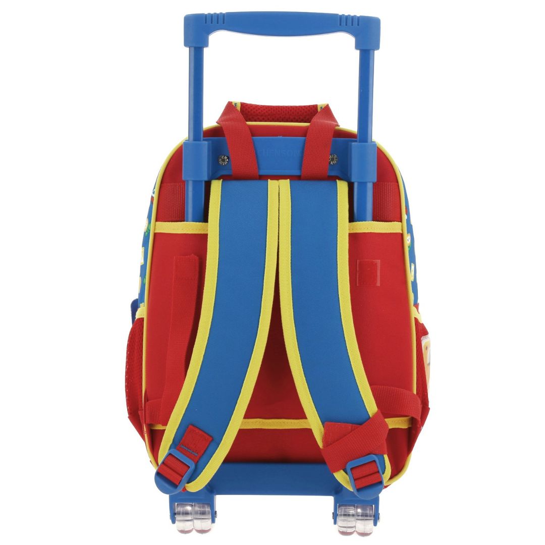 MOCHILA CON RUEDAS CHICA AZUL MARIO BROS MUSH XXIV