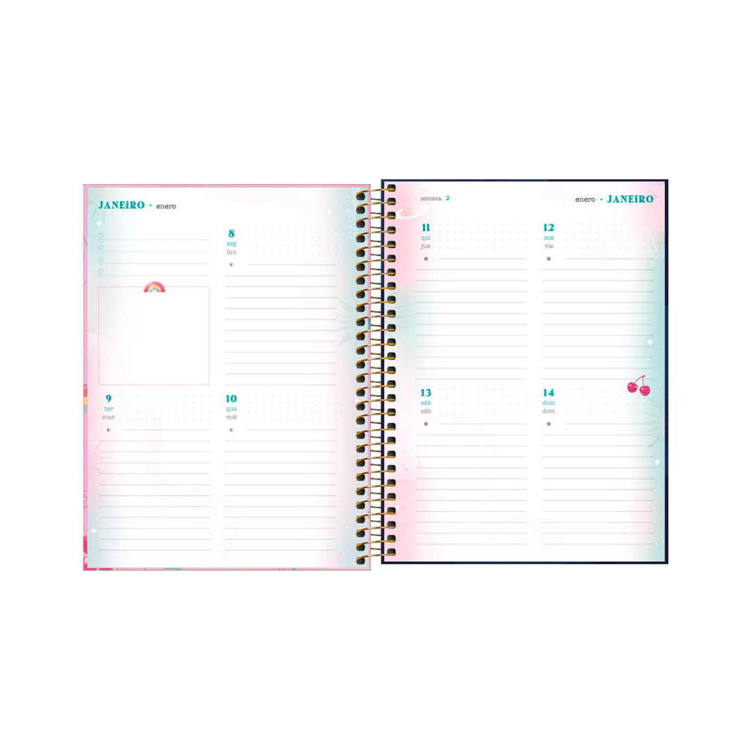 AGENDA DIARIA EN ESPIRAL 2024 PLANNER CAPRICHO M7