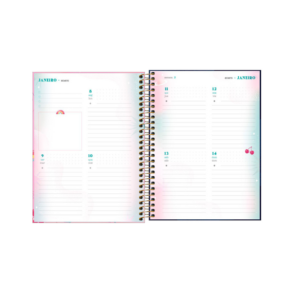 AGENDA DIARIA EN ESPIRAL 2024 PLANNER CAPRICHO M7