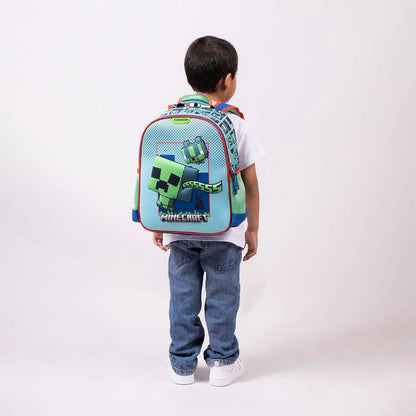 MOCHILA CHICA AZUL MINECRAFT BLIPER XXIV