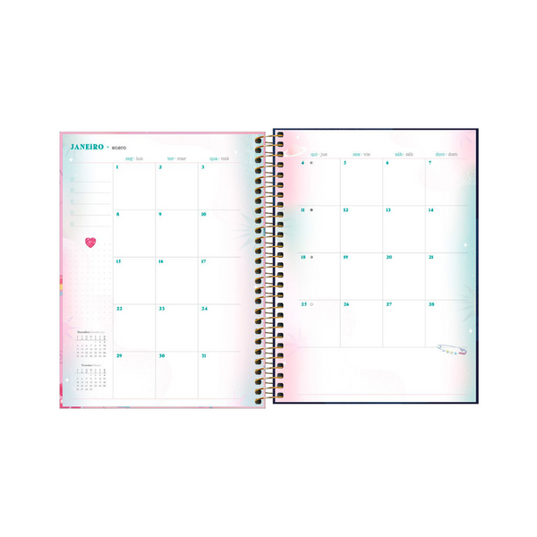 AGENDA DIARIA EN ESPIRAL 2024 PLANNER CAPRICHO M7