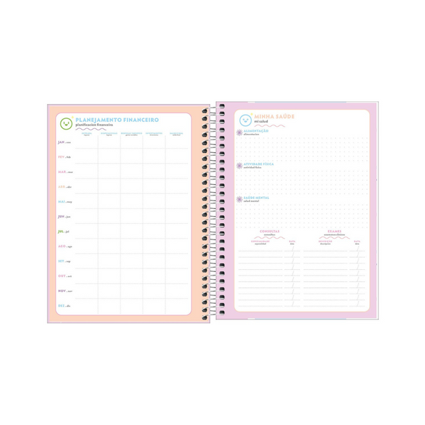 AGENDA DIARIA EN ESPIRAL 2024 PLANNER HAPPY M7