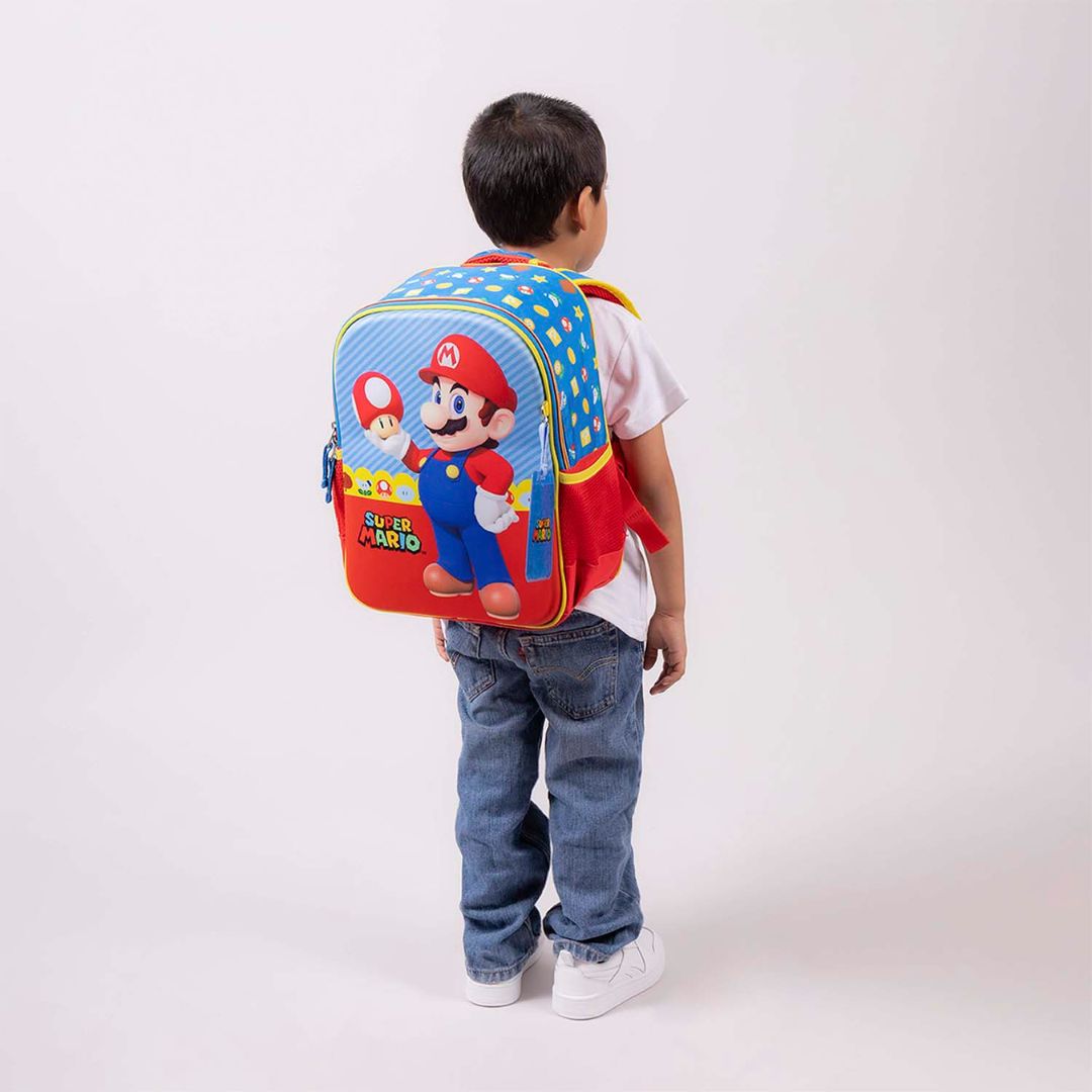 MOCHILA CHICA AZUL MARO BROS MUSH XXIV