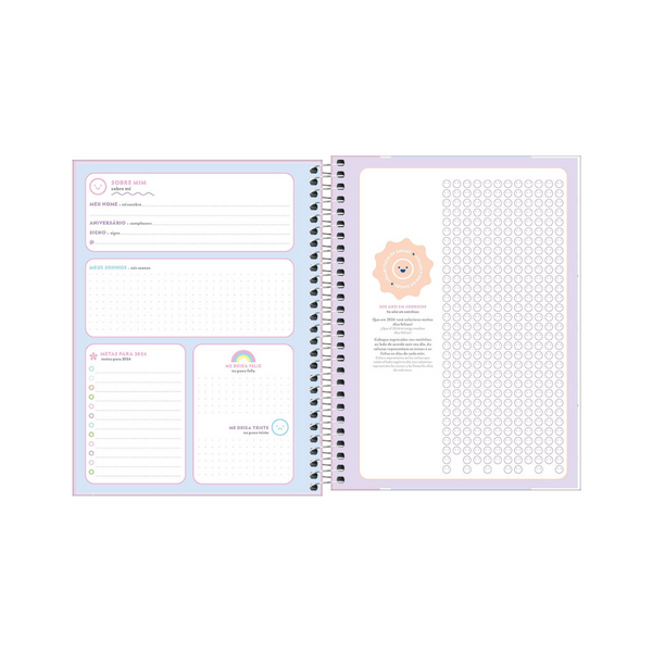 AGENDA DIARIA EN ESPIRAL 2024 PLANNER HAPPY M7