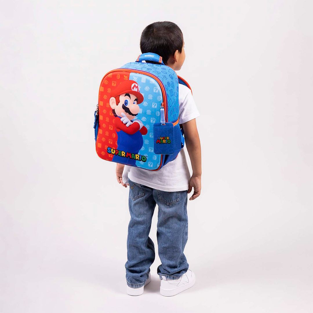 MOCHILA CHICA AZUL MARIO BROS DULP XXIV