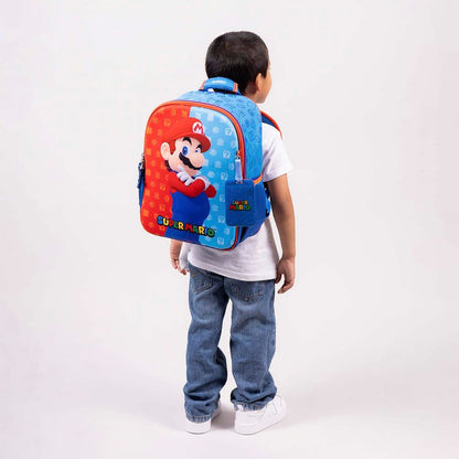 MOCHILA CHICA AZUL MARIO BROS DULP XXIV