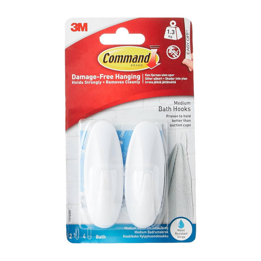 GANCHOS DE PARED OVALADO MED. 2/1 C/STRIPS (3 lib) BAÑOS