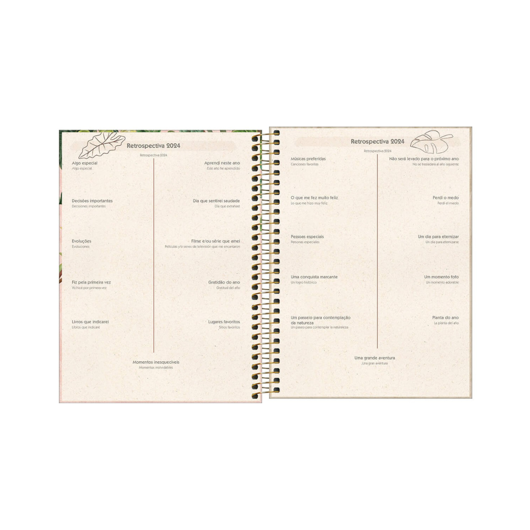 AGENDA DIARIA EN ESPIRAL 2024 PLANNER NATURALI M7