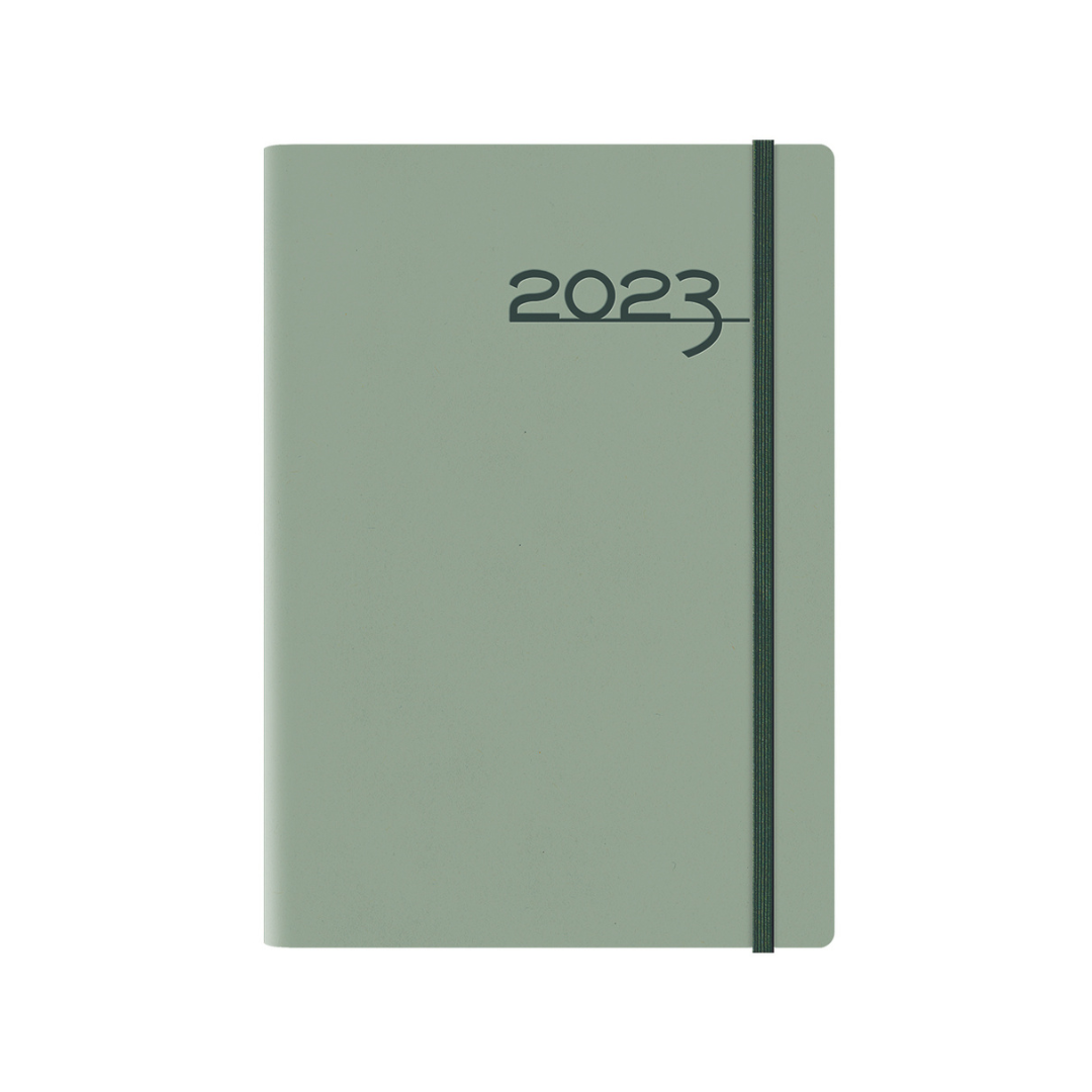 AGENDA DIARIA 2023 (14.5 X 20.5) GREEN SOFT C/ELASTICO Surt.