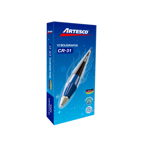 BOLIGRAFOS TINTA SECA CR-31 AZUL 12/1 (ARTESCO)