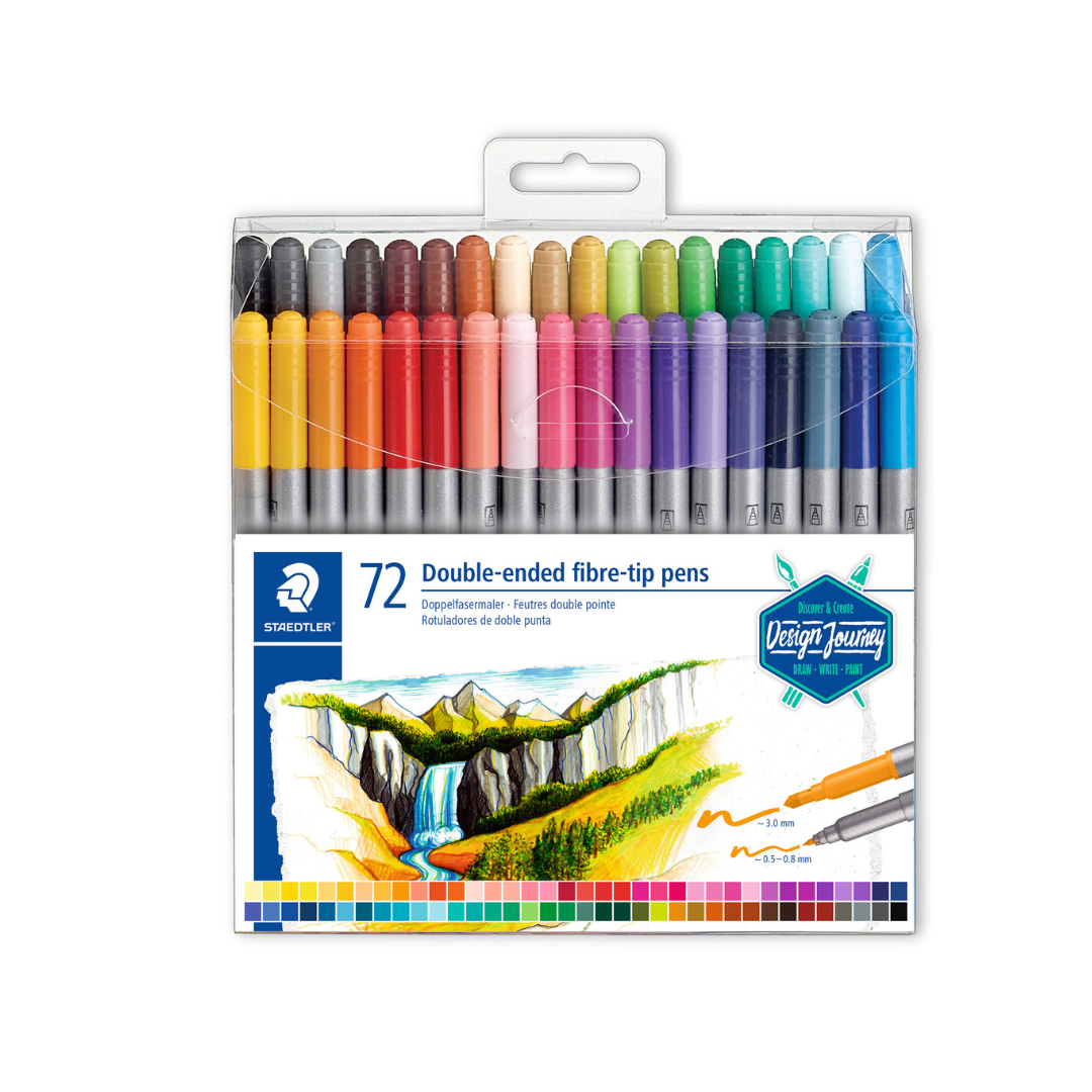 STAEDTLER JUEGO FELPAS PUNTA FINA DE FIBRA DE DOBLE PUNTA 72/1 BL