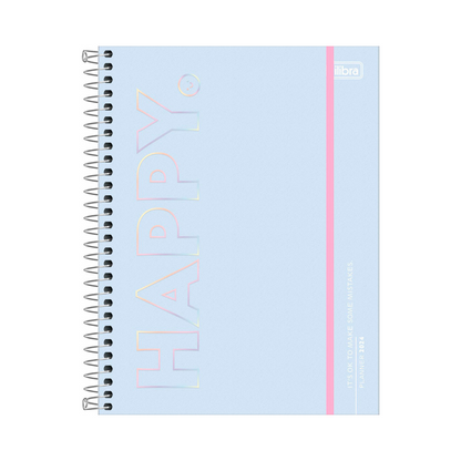 AGENDA DIARIA EN ESPIRAL 2024 PLANNER HAPPY M7