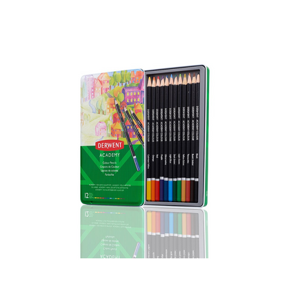 JUEGO LAPICES DE COLORES ACADEMY 12/1 CAJA DE METAL