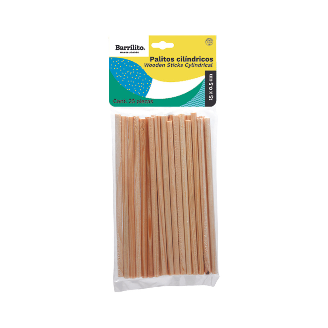 PALITOS CILINDRICOS DE MADERA NATURAL 5X0,5 cm bolsa