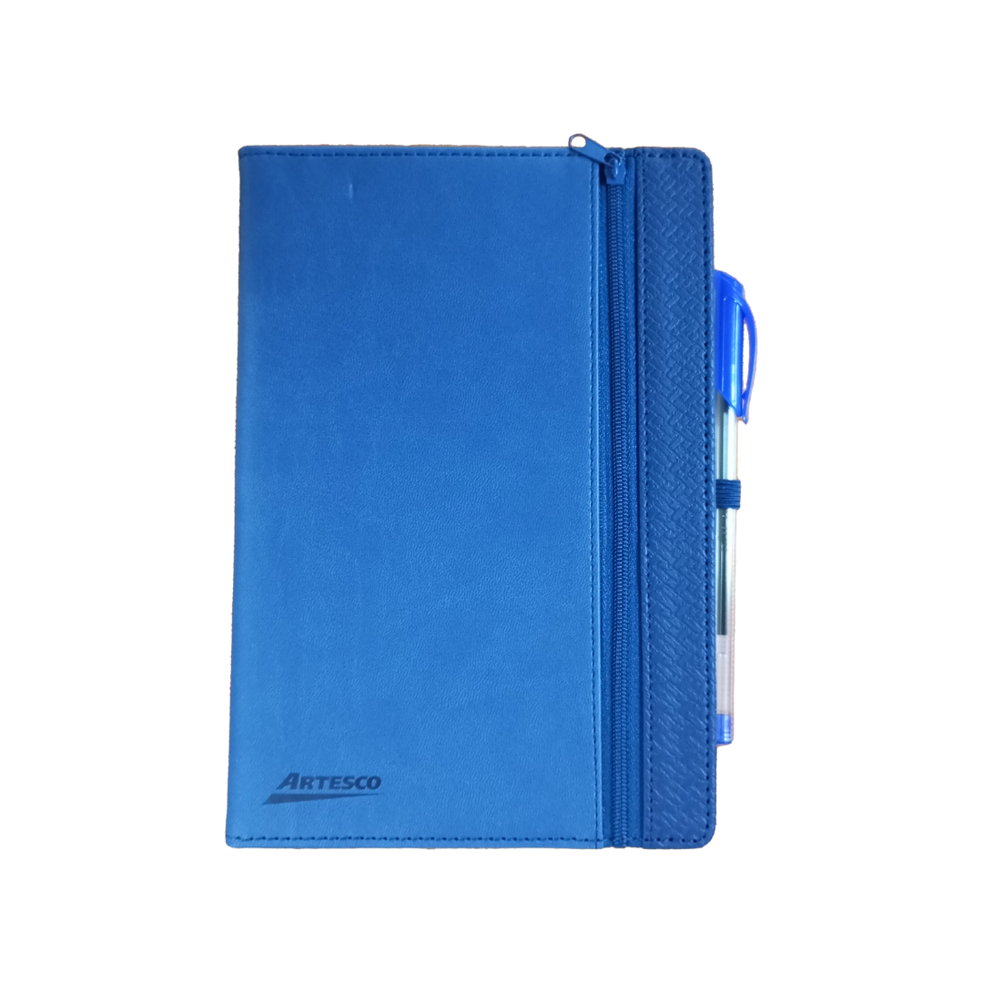 LIBRETAS DE NOTAS C/ZIPPER AZUL C/BOLIGRAFOS GL32 AZUL