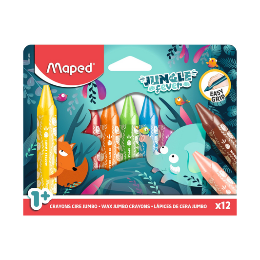 CREYONES DE CERA JUMBO JUNGLE FEVER 12/1