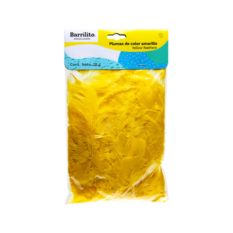 PLUMAS COLOR AMARILLO BOLSA 18 grs