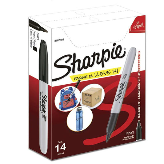 FELPAS PERMANENTE SHARPIE FINA 14/1 NEGRA BL