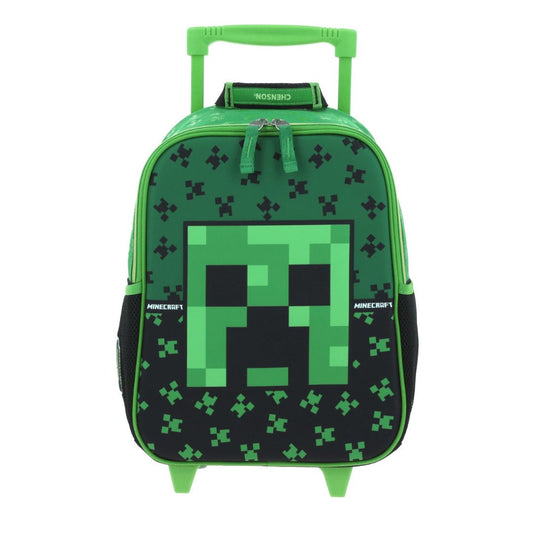 MOCHILA C/RUEDAS MEDIANA VERDE MINECRAFT DUPPER XXIV