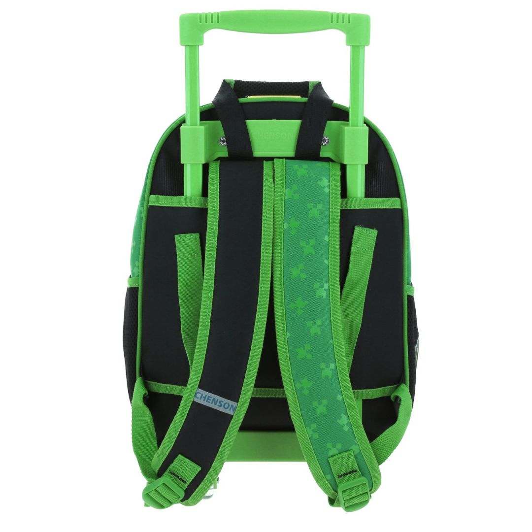 MOCHILA C/RUEDAS MEDIANA VERDE MINECRAFT DUPPER XXIV